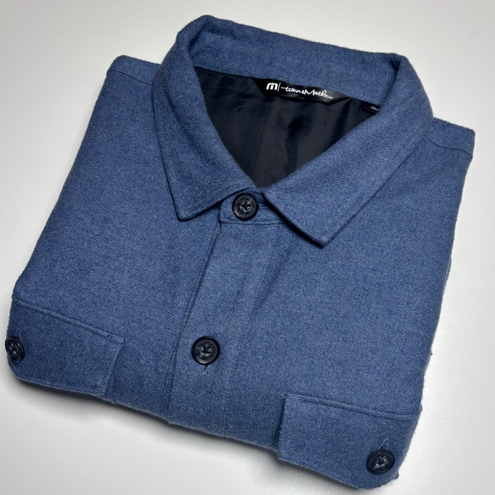 Travis Mathew Matchmaker Jacket Flannel Men's L Golf Button Up Pockets Preppy - Picture 2 of 10